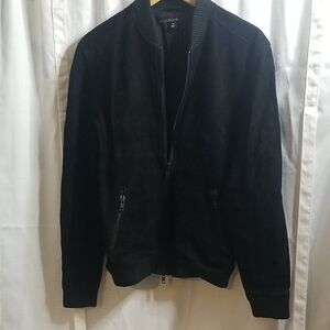 DSTLD Black Suede Bomber Jacket SZ. S
